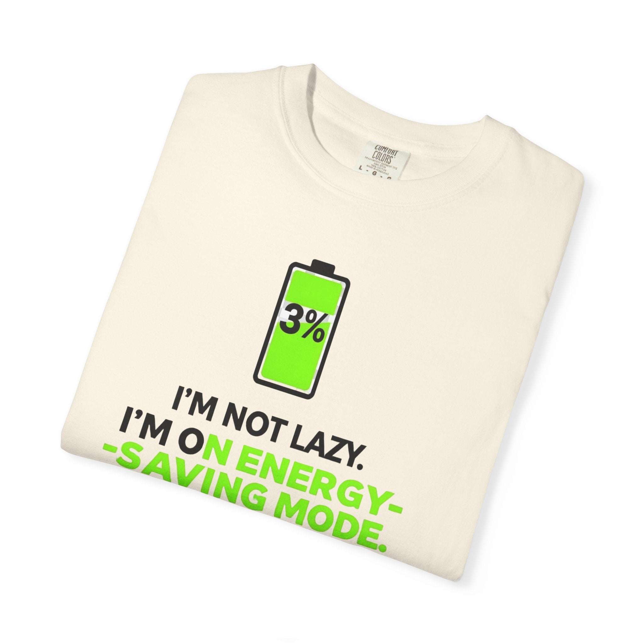 Energy-Saving Mode T-Shirt — 3% Battery Funny Graphic Tee