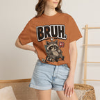 Bruh Raccoon Graphic T-Shirt — Lazy Chill Cartoon Tee