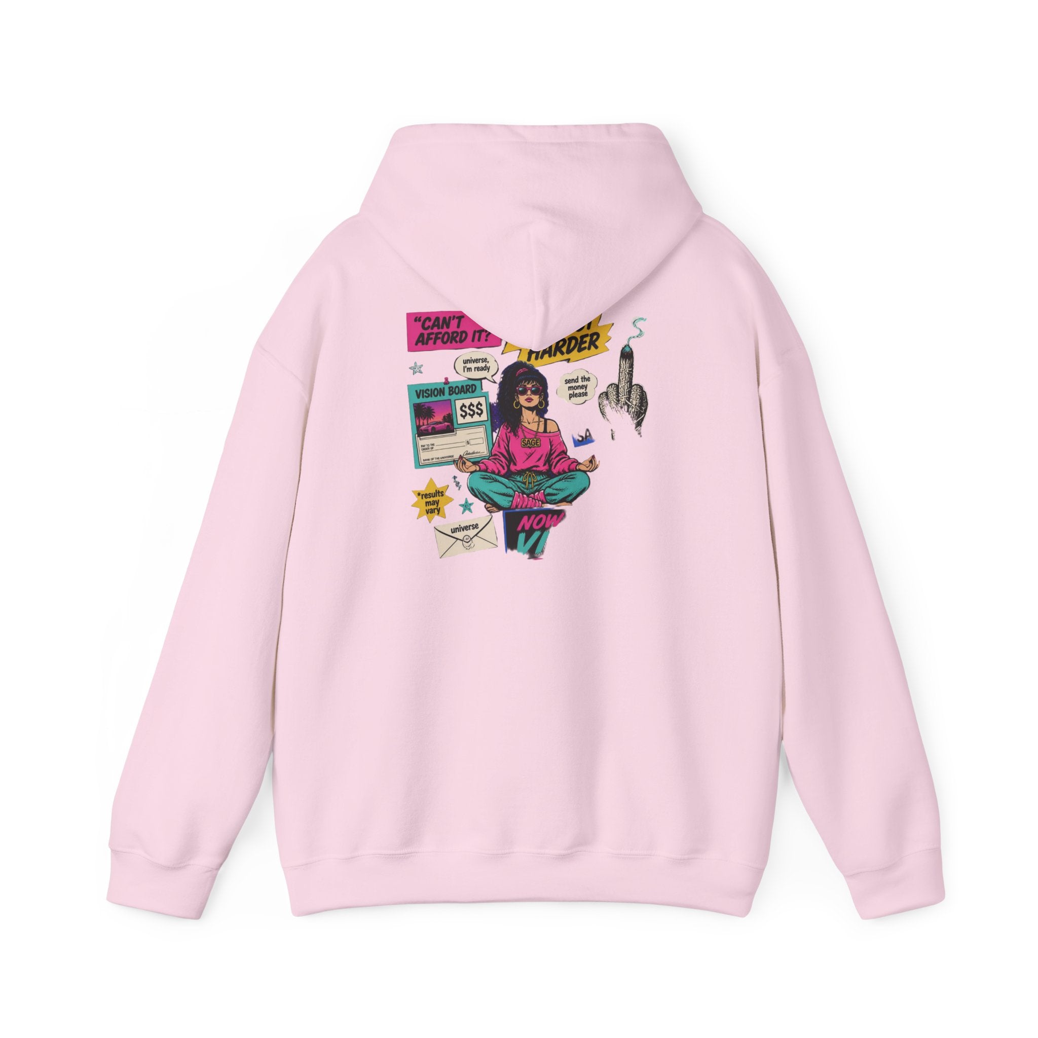 Retro Inspo Hoodie — 'Nope' Meditation Collage Graphic Hooded Sweatshirt