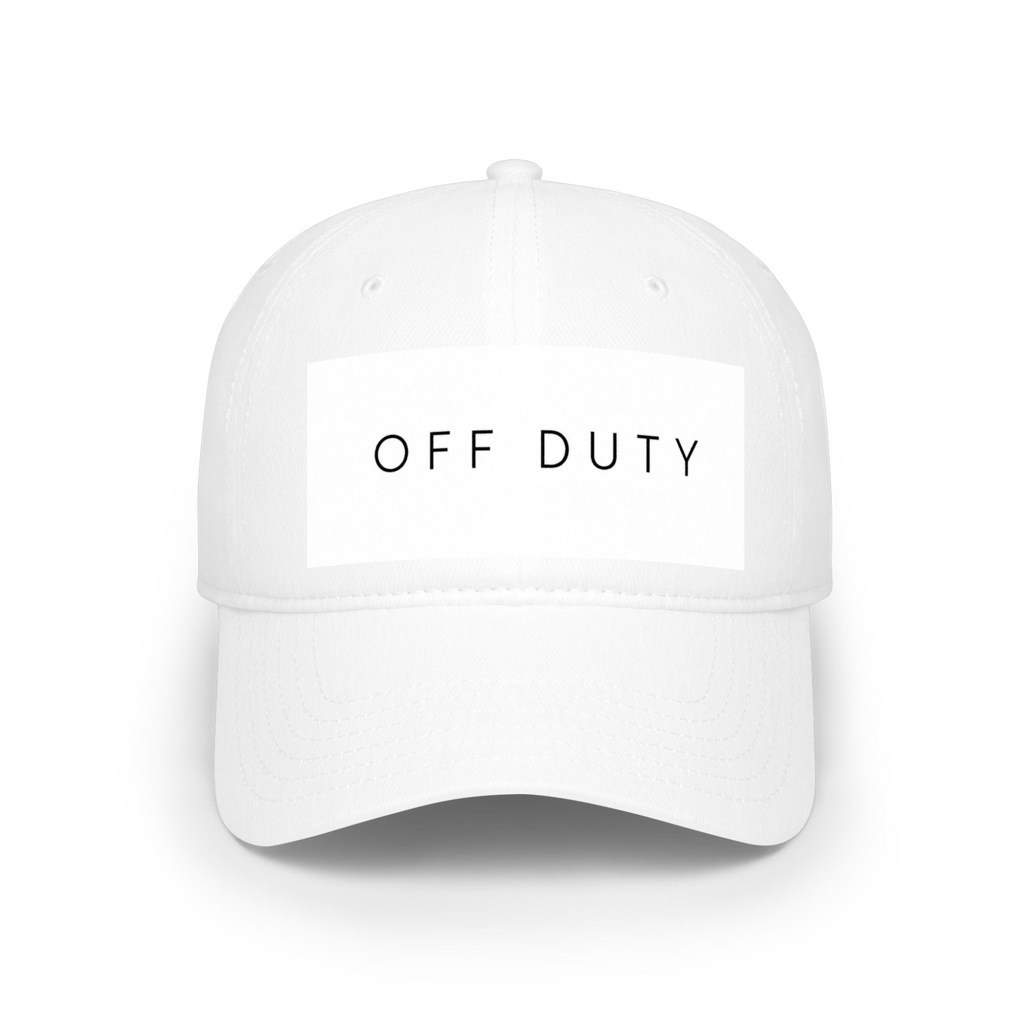 Off Duty Baseball Cap — Minimal White Low Profile Hat