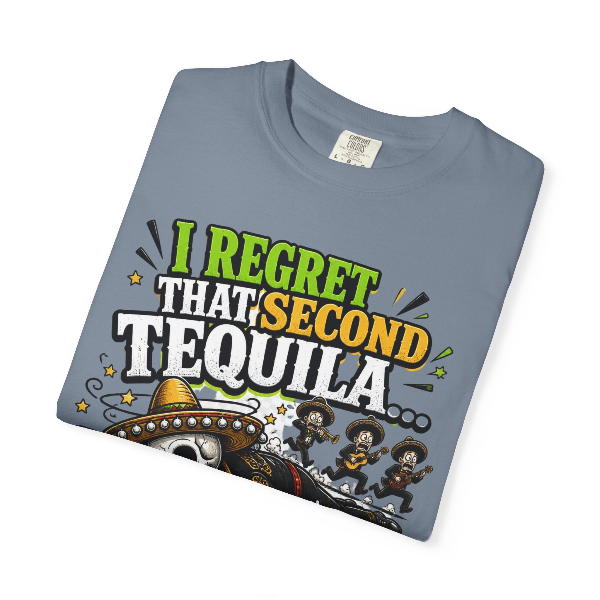 Tequila Skull T-Shirt – "I Regret That Second Tequila... And Also The First One" Funny Party Tee