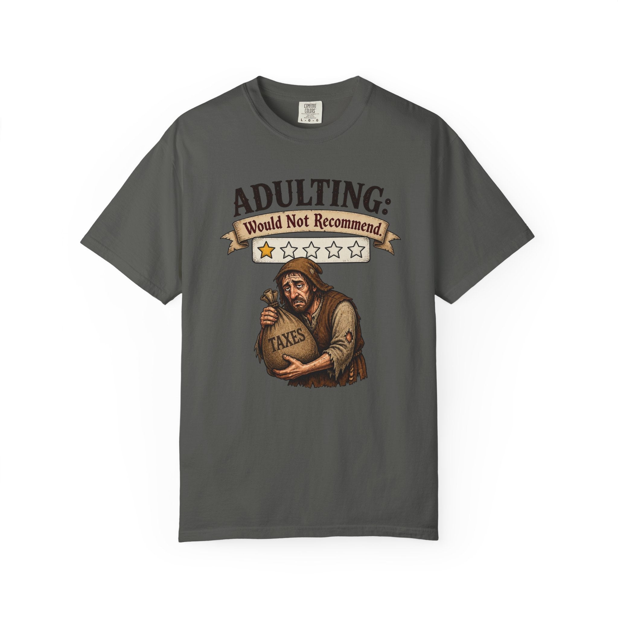 Adulting Would Not Recommend T-Shirt — Funny Taxes Graphic Tee