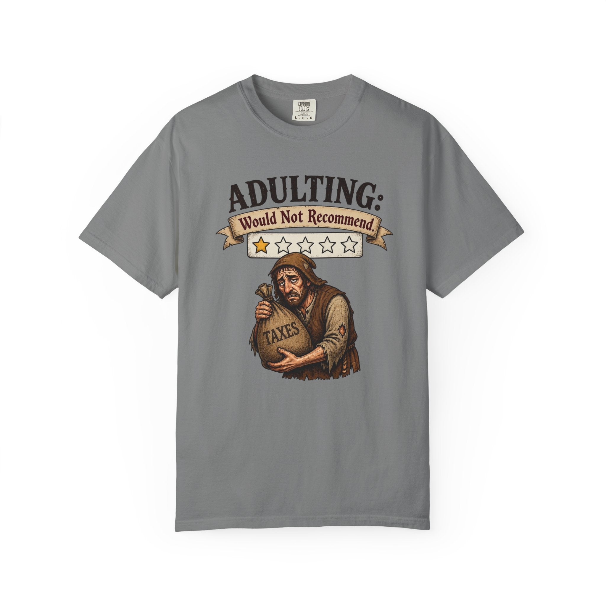 Adulting Would Not Recommend T-Shirt — Funny Taxes Graphic Tee