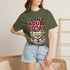 T-Shirt — "I Can't Adult Today" Funny Coffee & Messy Desk Graphic Tee