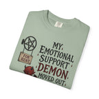 T-Shirt — “My Emotional Support Demon Moved Out” Funny Gothic Graphic Tee