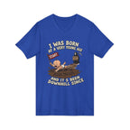 V-Neck Tee — "I Was Born at a Very Young Age and It's Been Downhill Since" Funny Adulting Shirt