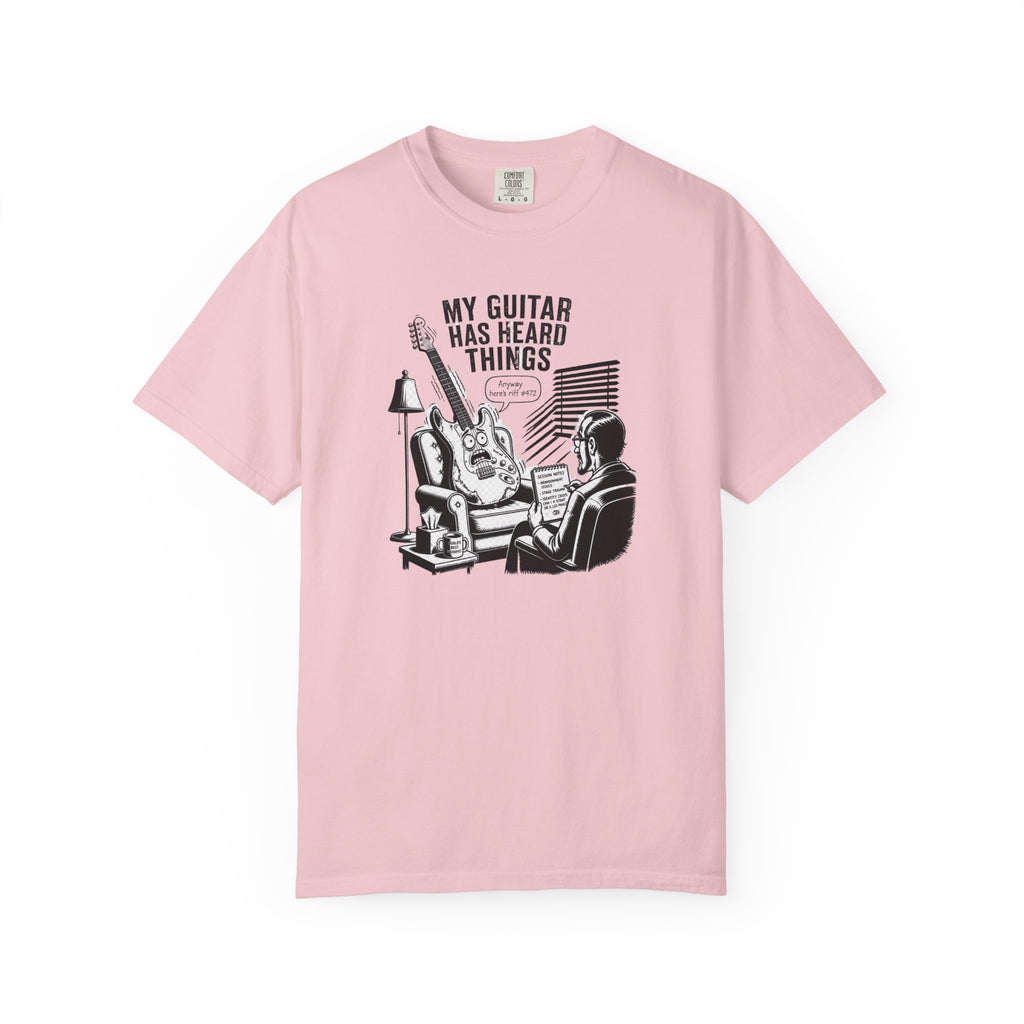 Guitar Lover T‑Shirt — "My Guitar Has Heard Things" Acoustic Music Tee