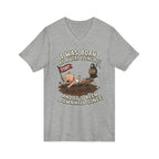 V-Neck Tee — "I Was Born at a Very Young Age and It's Been Downhill Since" Funny Adulting Shirt
