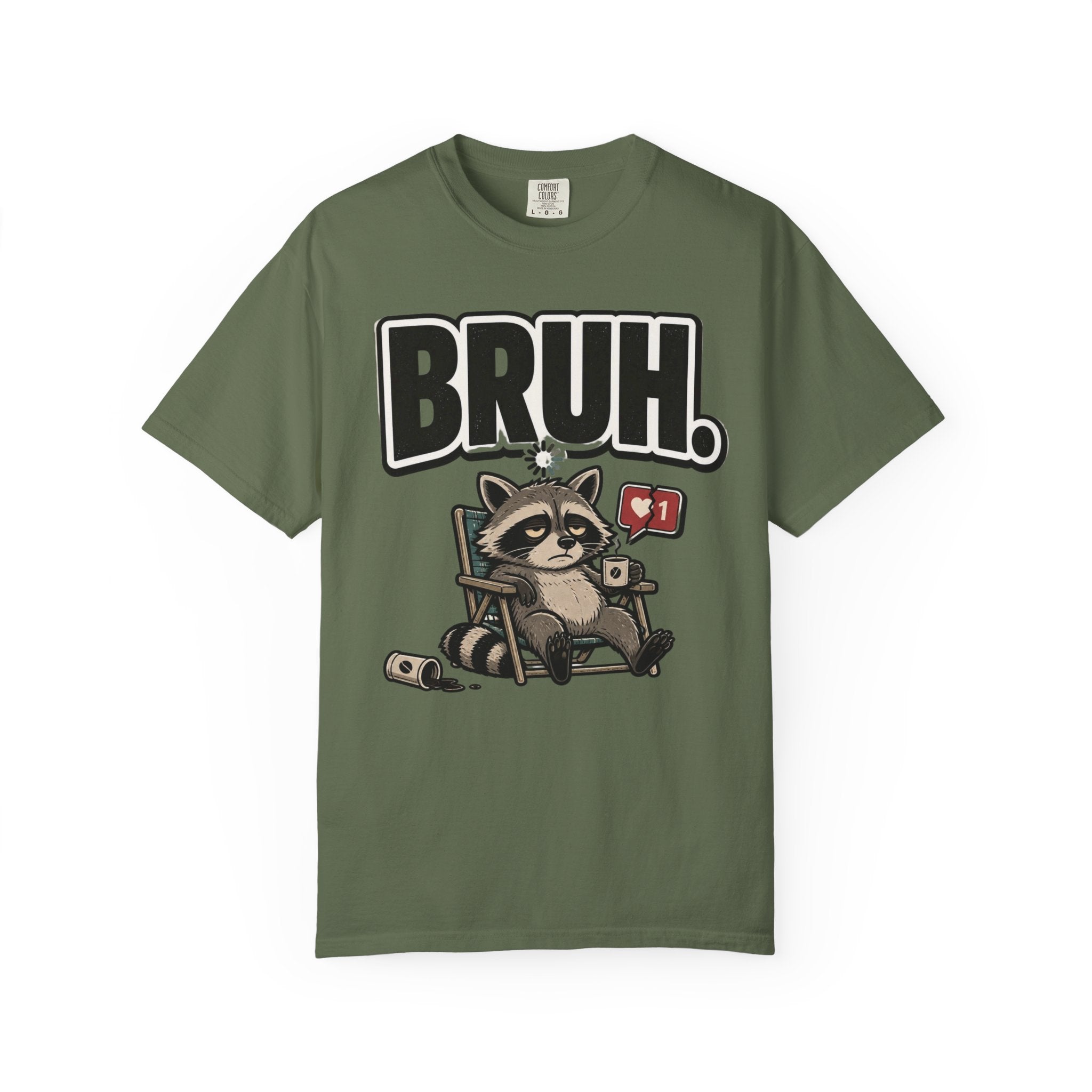 Bruh Raccoon Graphic T-Shirt — Lazy Chill Cartoon Tee