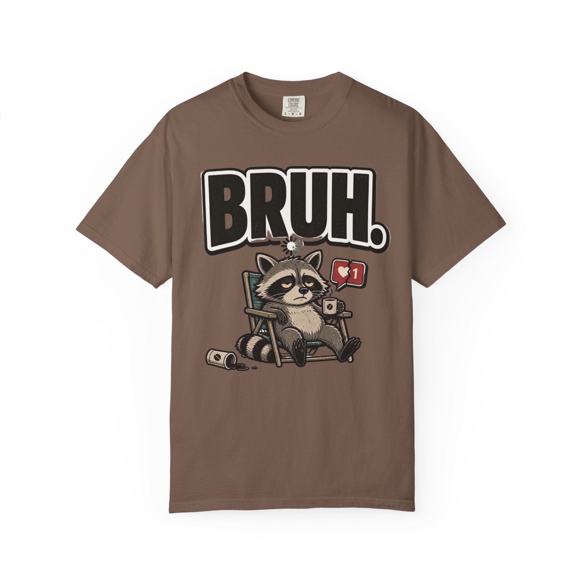 Bruh Raccoon Graphic T-Shirt — Lazy Chill Cartoon Tee
