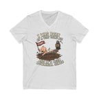 V-Neck Tee — "I Was Born at a Very Young Age and It's Been Downhill Since" Funny Adulting Shirt