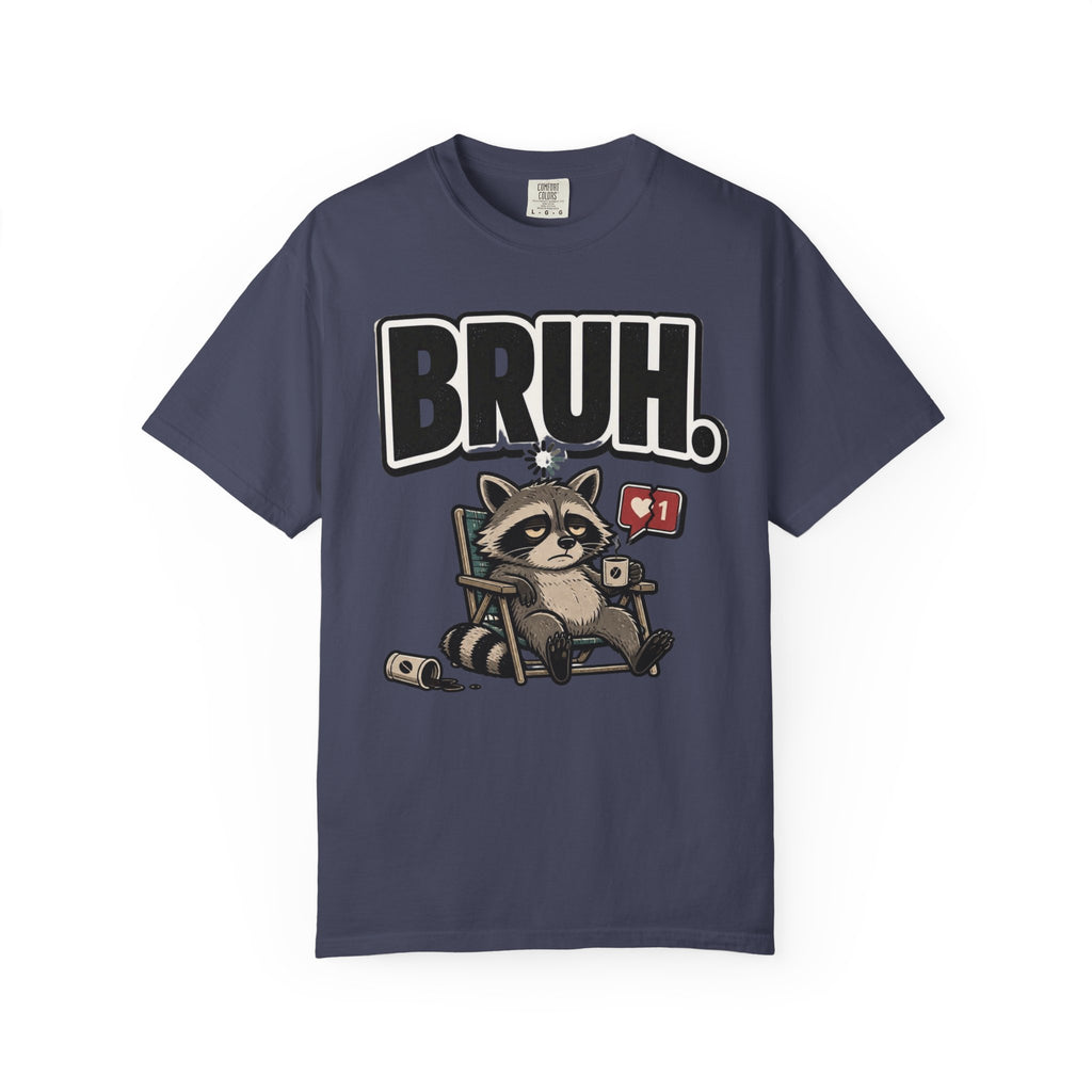 Bruh Raccoon Graphic T-Shirt — Lazy Chill Cartoon Tee