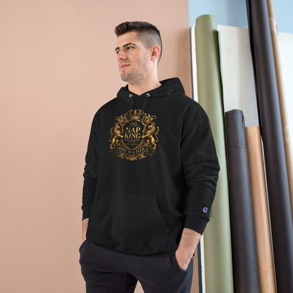 Nap King Hoodie — Regal Crest Champion Hooded Sweatshirt