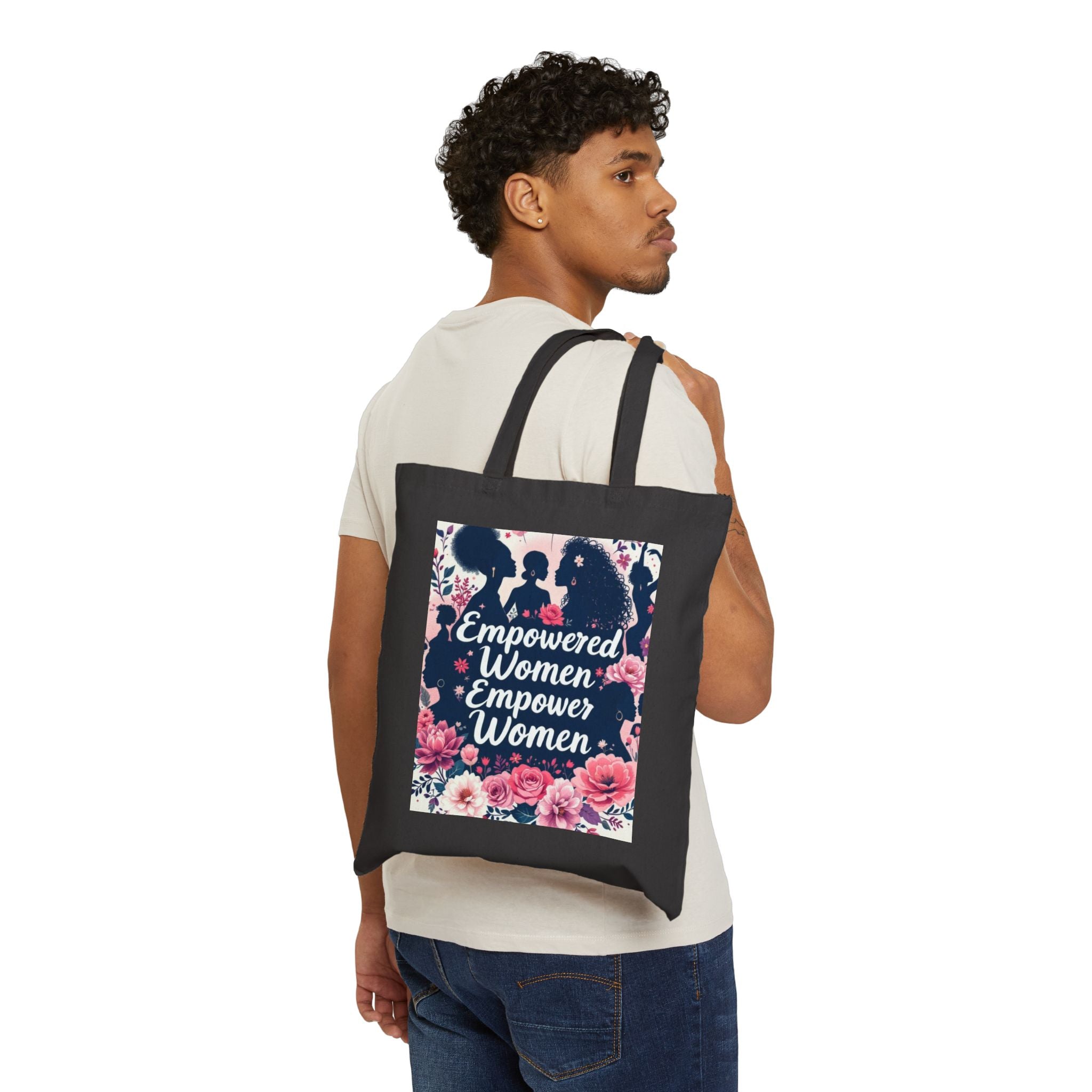 Empowered Women Empower Women Canvas Tote — Feminist Floral Reusable Bag