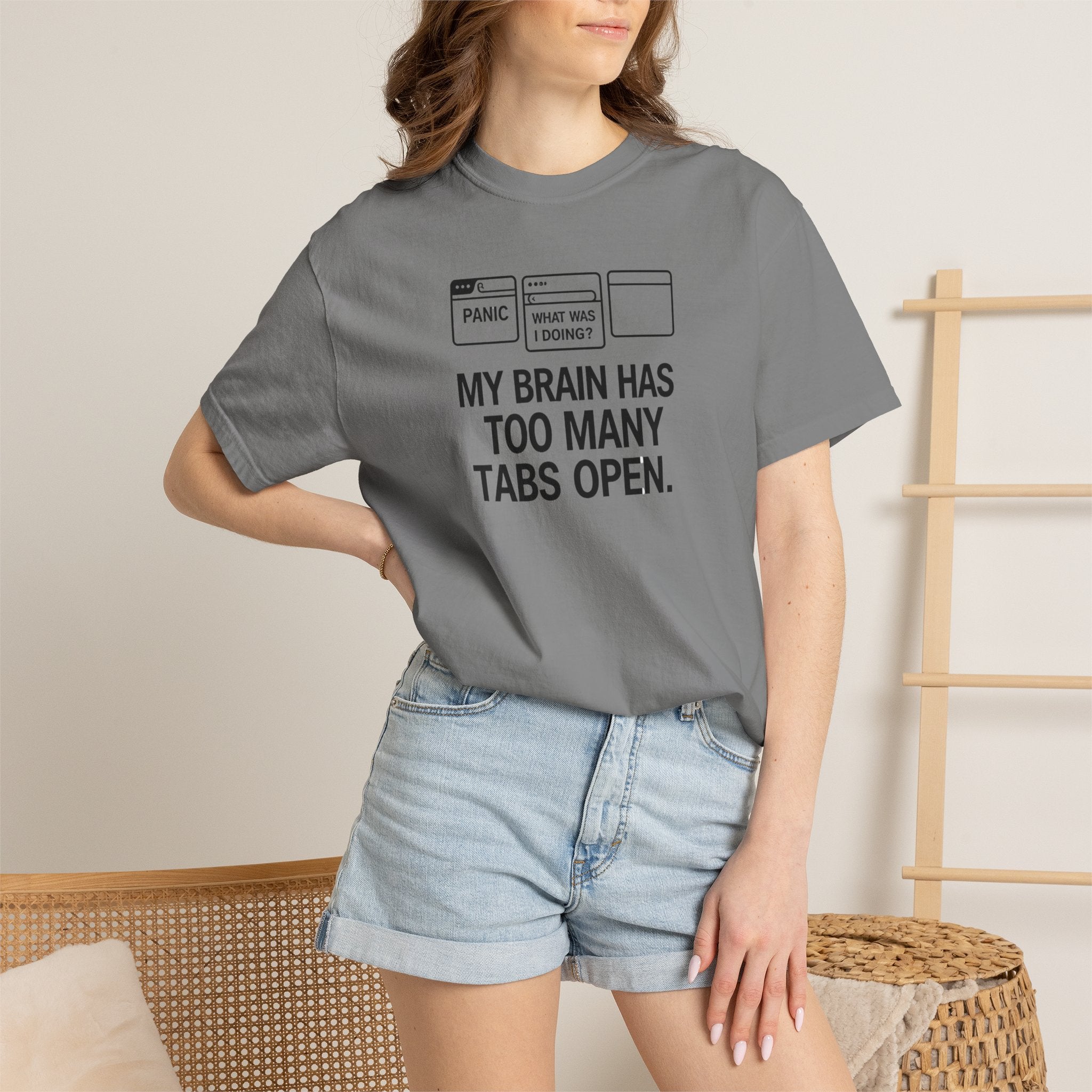 T-Shirt — "My Brain Has Too Many Tabs Open" Graphic Tee