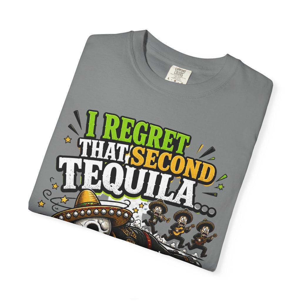 Tequila Skull T-Shirt – "I Regret That Second Tequila... And Also The First One" Funny Party Tee