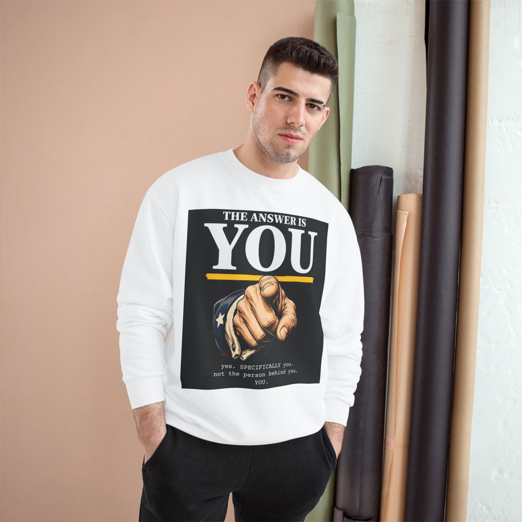 Sweatshirt — "The Answer Is You" Motivational Vintage-Style Crewneck