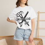 Barbers Do It With Edge T-Shirt — Barber Scissors & Razor Graphic Tee