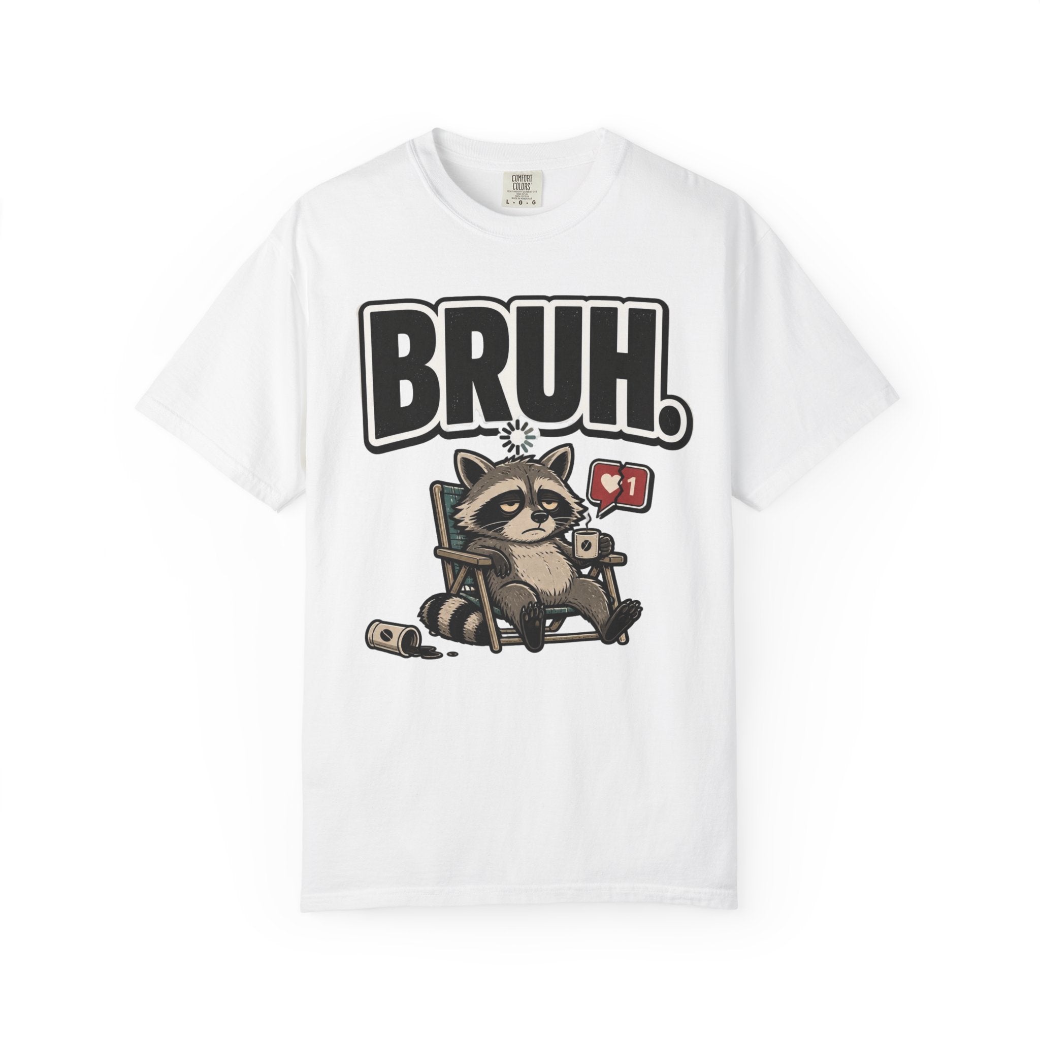 Bruh Raccoon Graphic T-Shirt — Lazy Chill Cartoon Tee