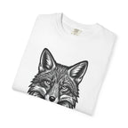 Fox Head Graphic T-Shirt — Detailed Monochrome Wildlife Design