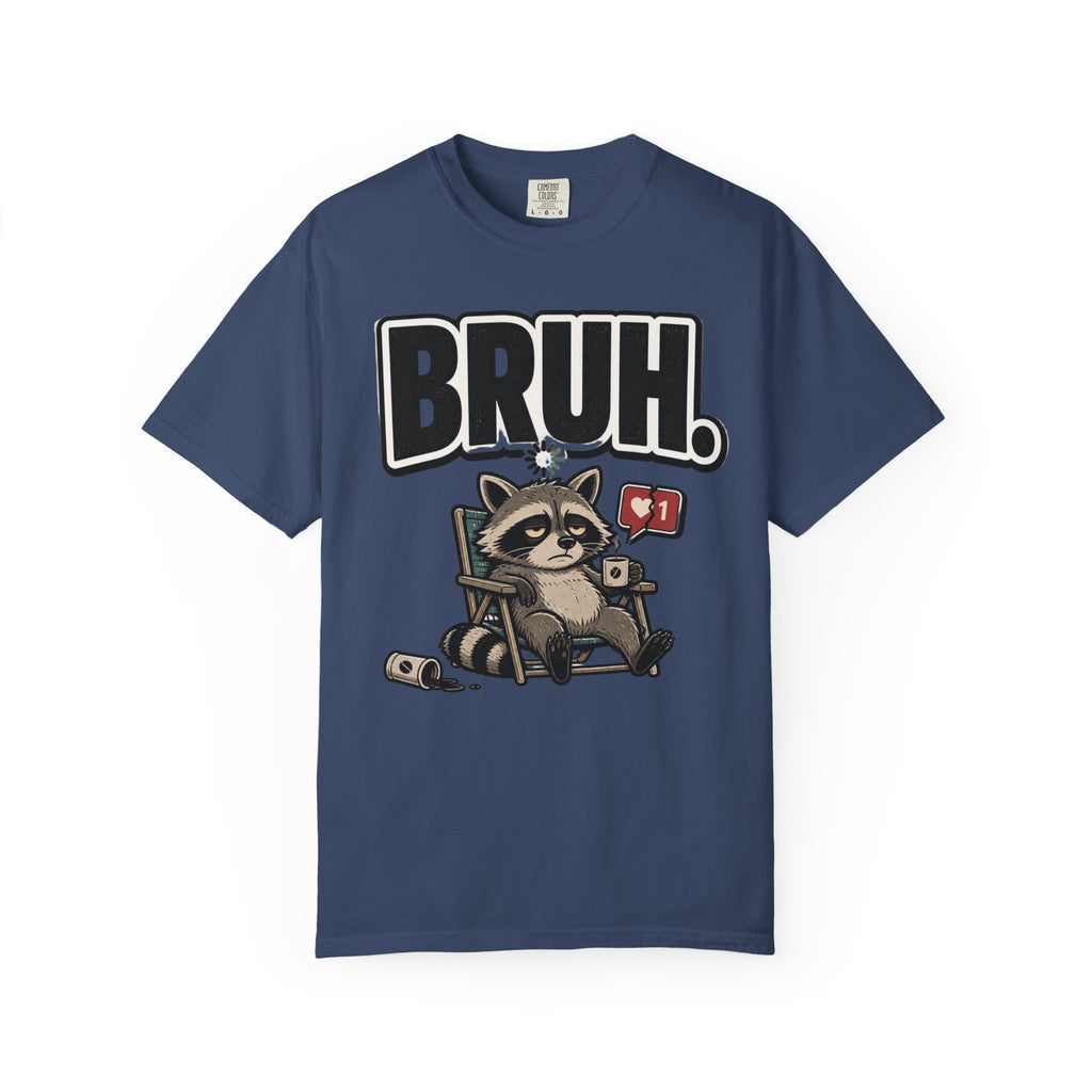 Bruh Raccoon Graphic T-Shirt — Lazy Chill Cartoon Tee