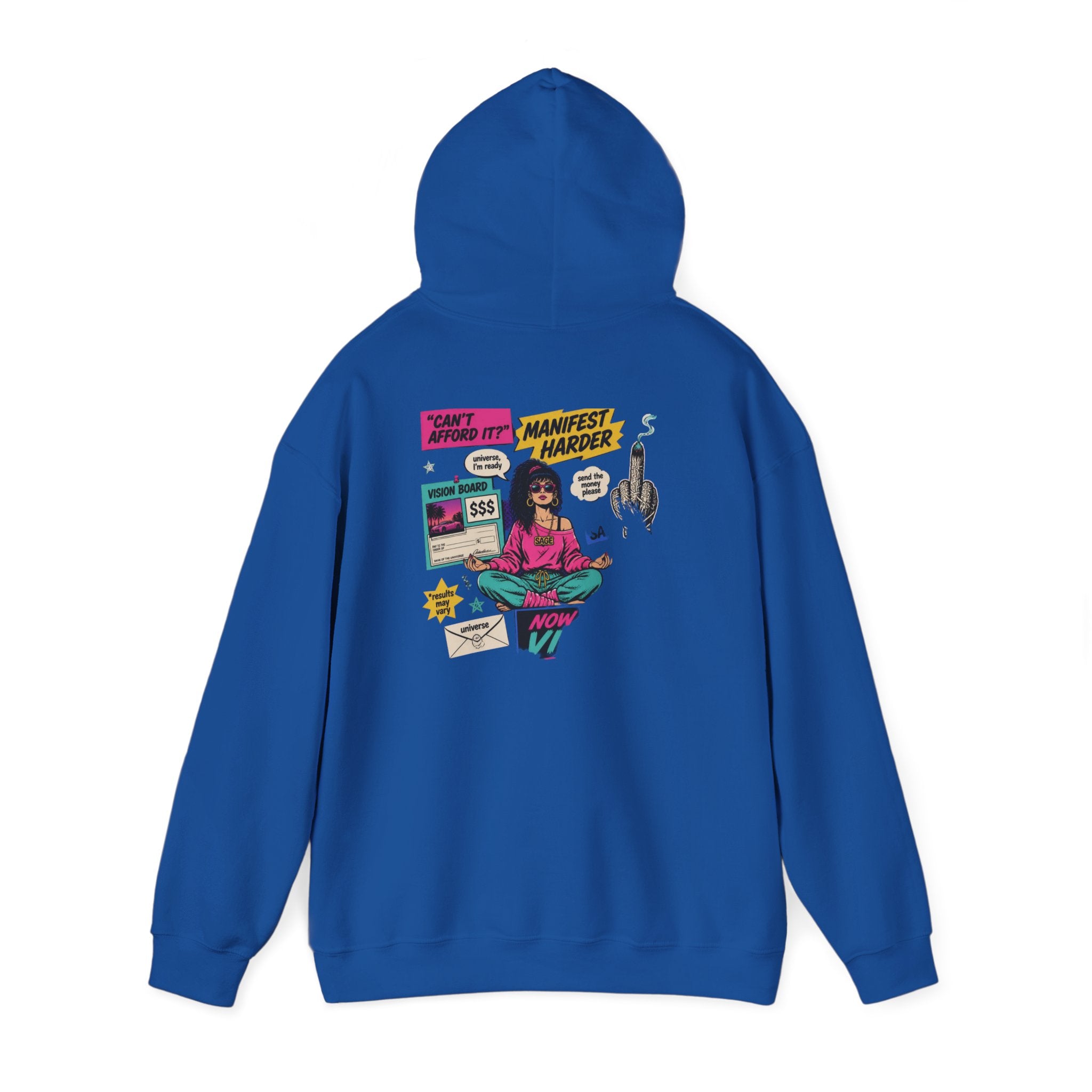 Retro Inspo Hoodie — 'Nope' Meditation Collage Graphic Hooded Sweatshirt