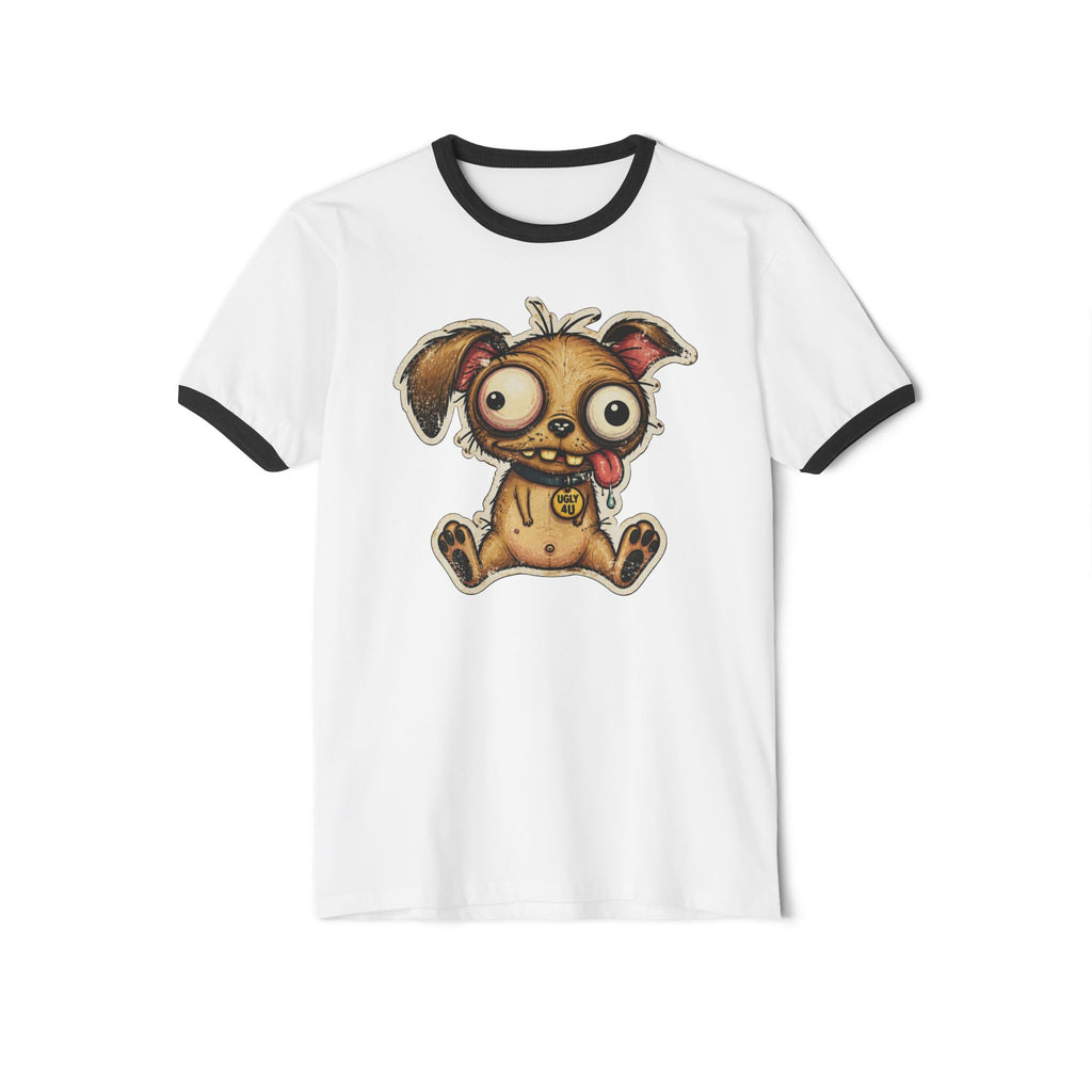 Cute Zombie Puppy Ringer T-Shirt — Kawaii Horror Dog Tee