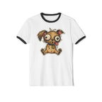 Cute Zombie Puppy Ringer T-Shirt — Kawaii Horror Dog Tee