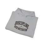 Discipline Over Motivation Hoodie – Motivational Gym Hoodie