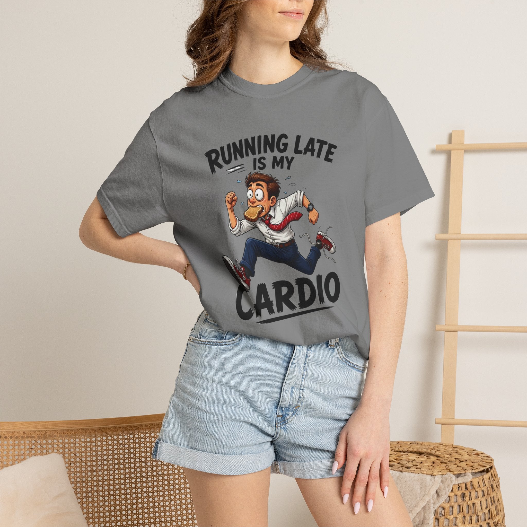 Running Late Is My Cardio T-Shirt — Funny Running Graphic Tee