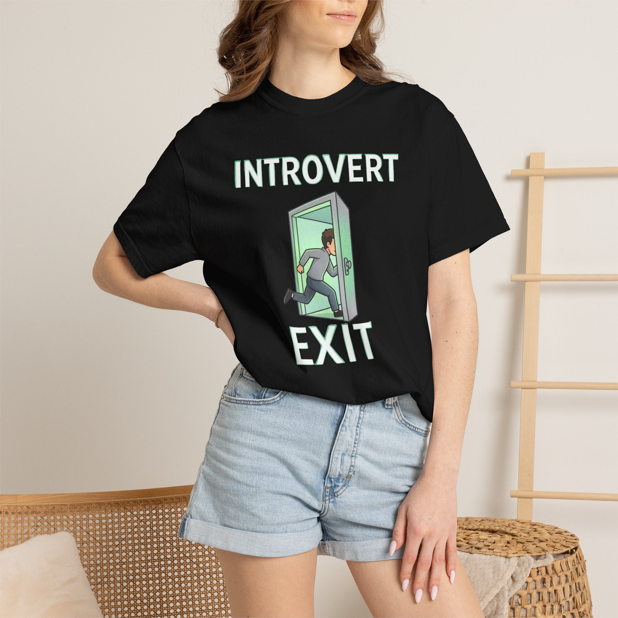 Introvert Exit T-Shirt — Funny Introvert Graphic Tee