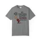 T-Shirt — “My Emotional Support Demon Moved Out” Funny Gothic Graphic Tee
