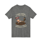 V-Neck Tee — "I Was Born at a Very Young Age and It's Been Downhill Since" Funny Adulting Shirt