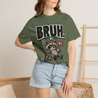 Bruh Raccoon Graphic T-Shirt — Lazy Chill Cartoon Tee