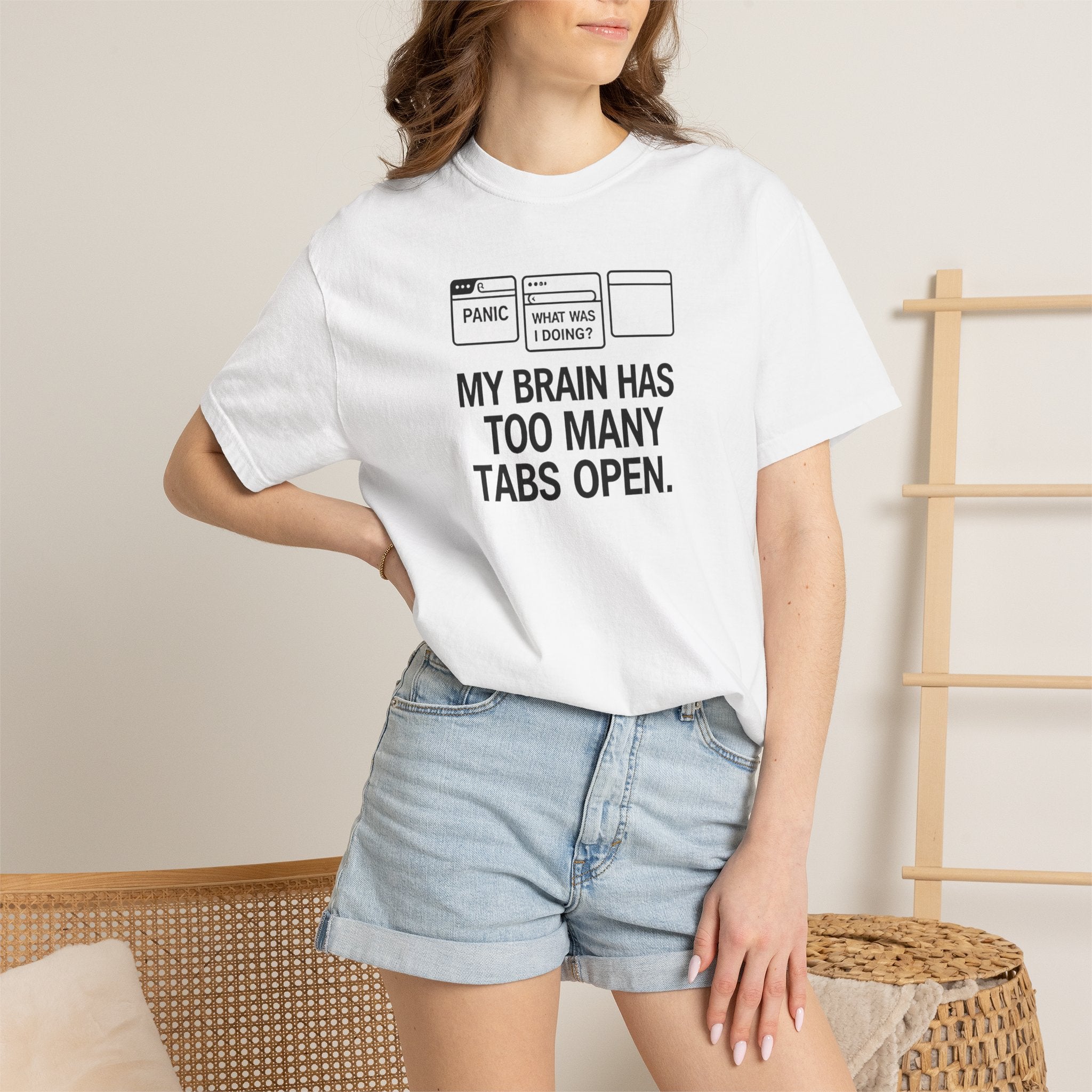 T-Shirt — "My Brain Has Too Many Tabs Open" Graphic Tee