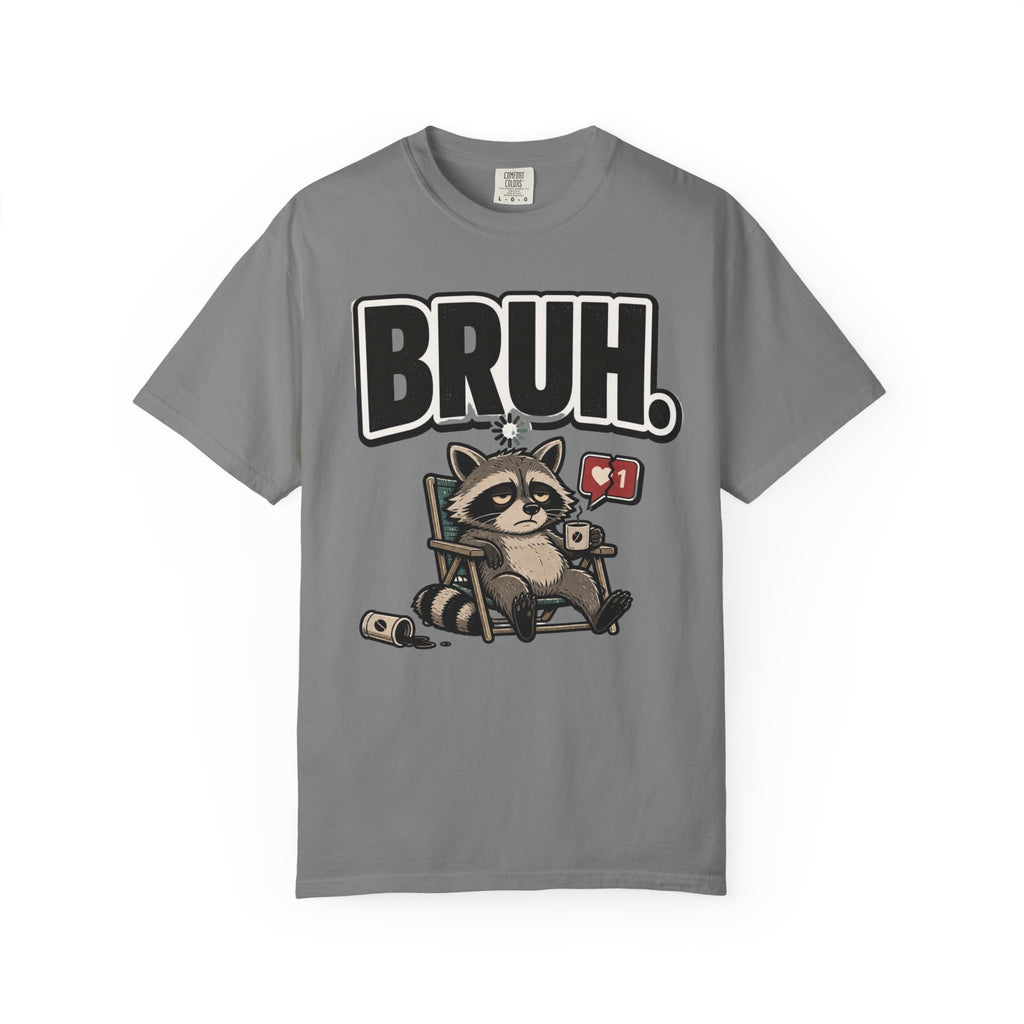 Bruh Raccoon Graphic T-Shirt — Lazy Chill Cartoon Tee
