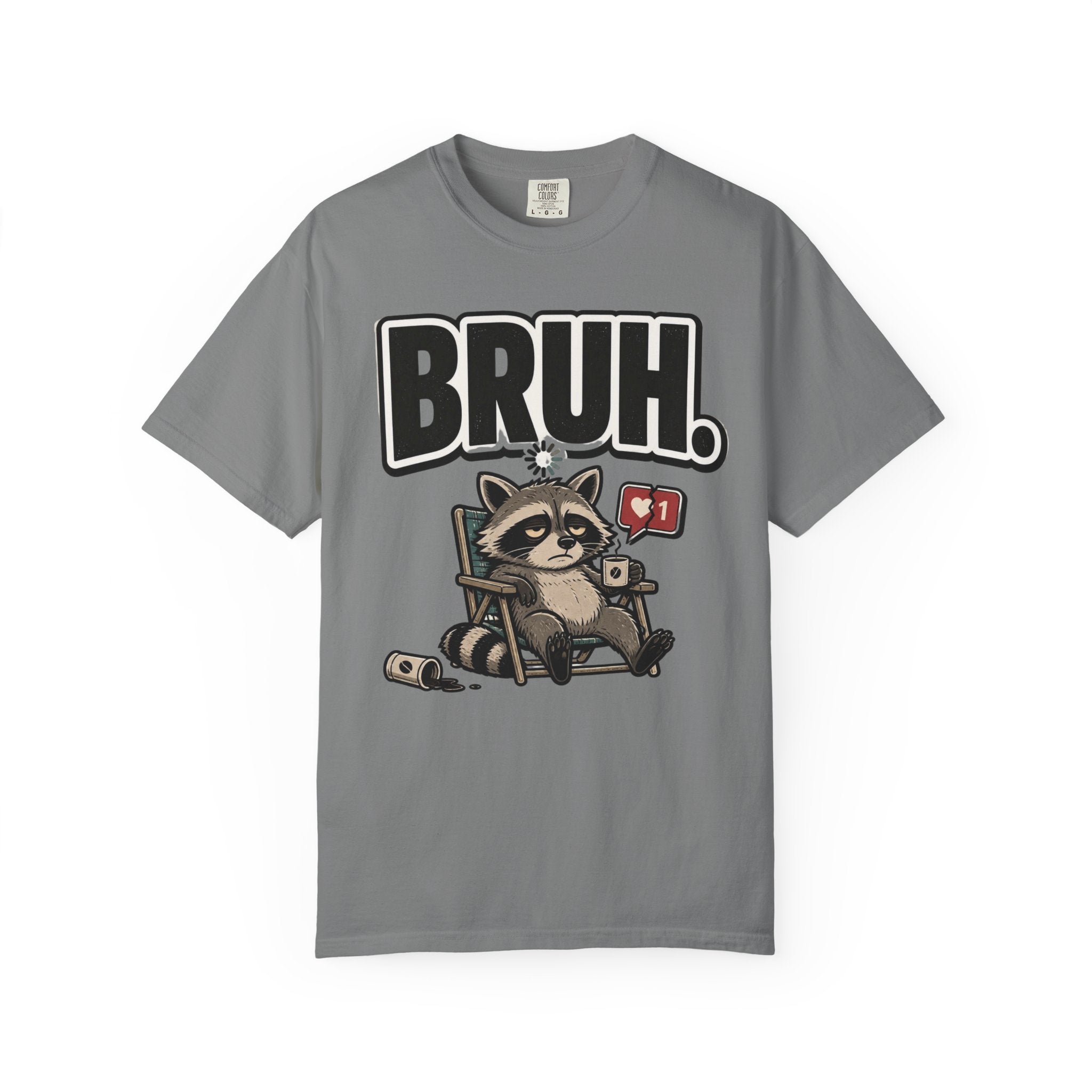 Bruh Raccoon Graphic T-Shirt — Lazy Chill Cartoon Tee