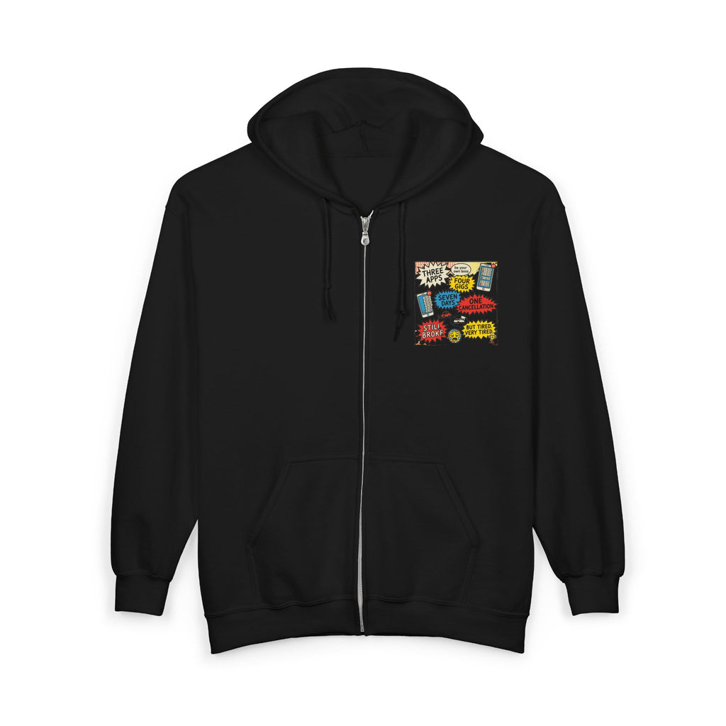 Zip Hoodie – Colorful Funny Speech Bubble Comic Design (Pocket Print)