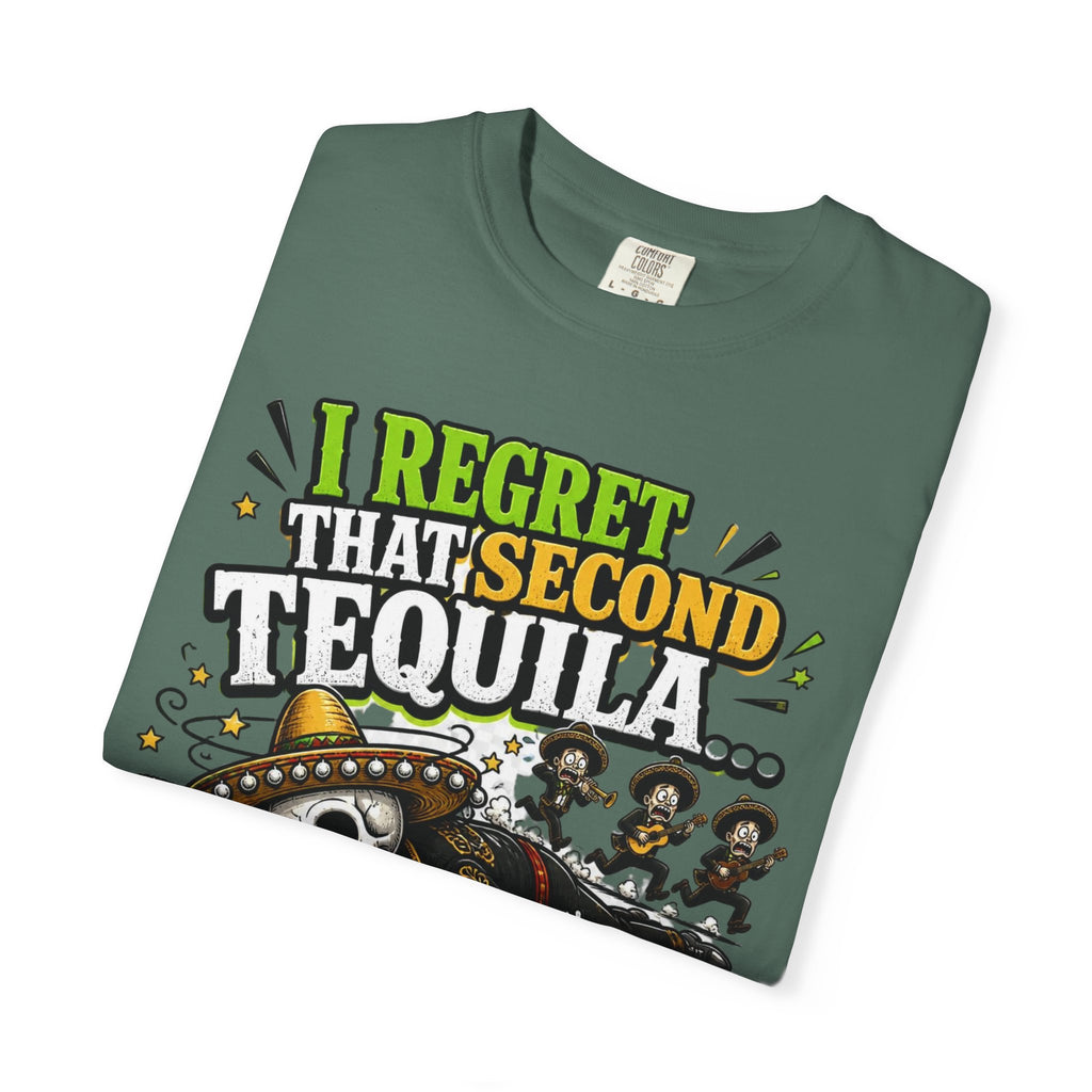 Tequila Skull T-Shirt – "I Regret That Second Tequila... And Also The First One" Funny Party Tee