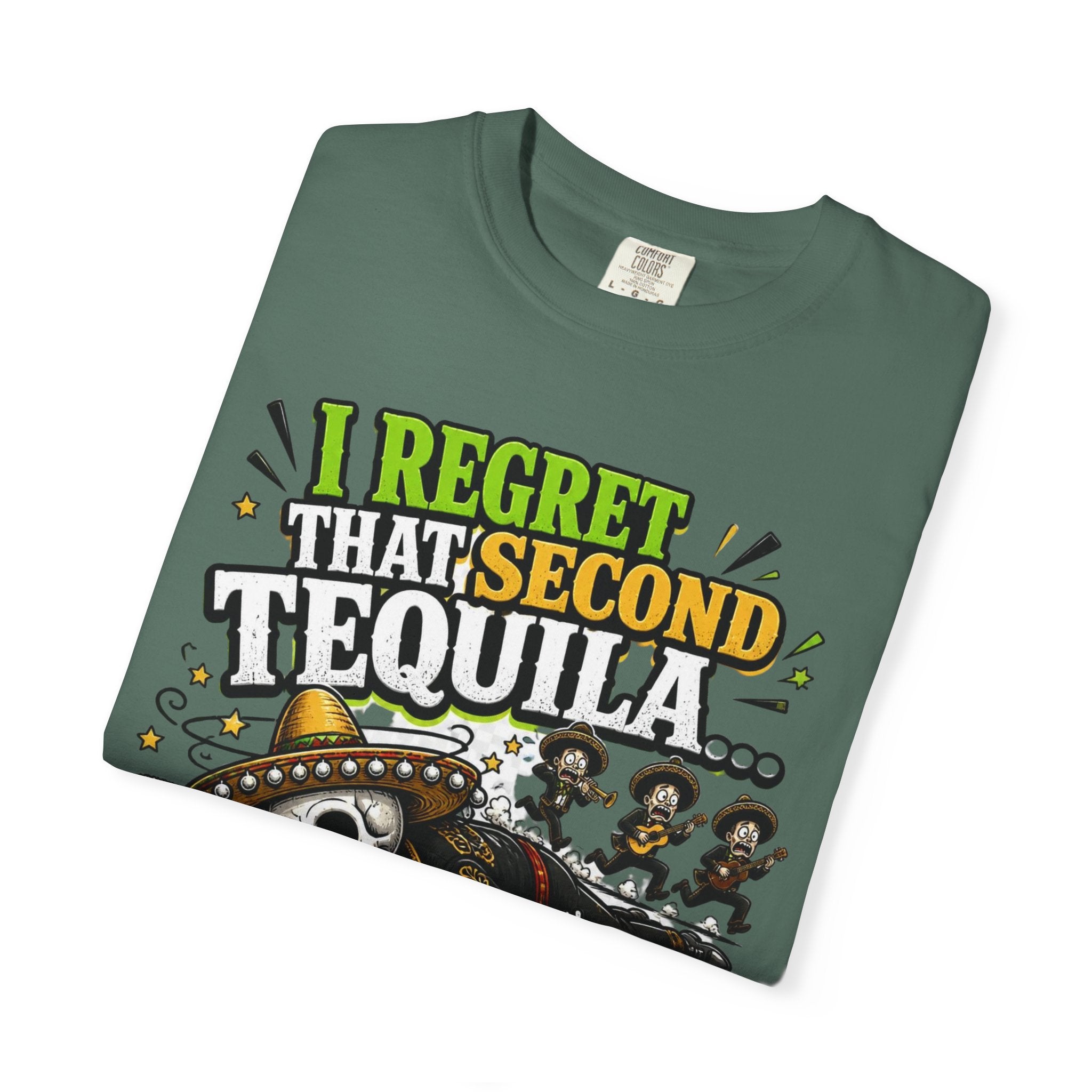Tequila Skull T-Shirt – "I Regret That Second Tequila... And Also The First One" Funny Party Tee