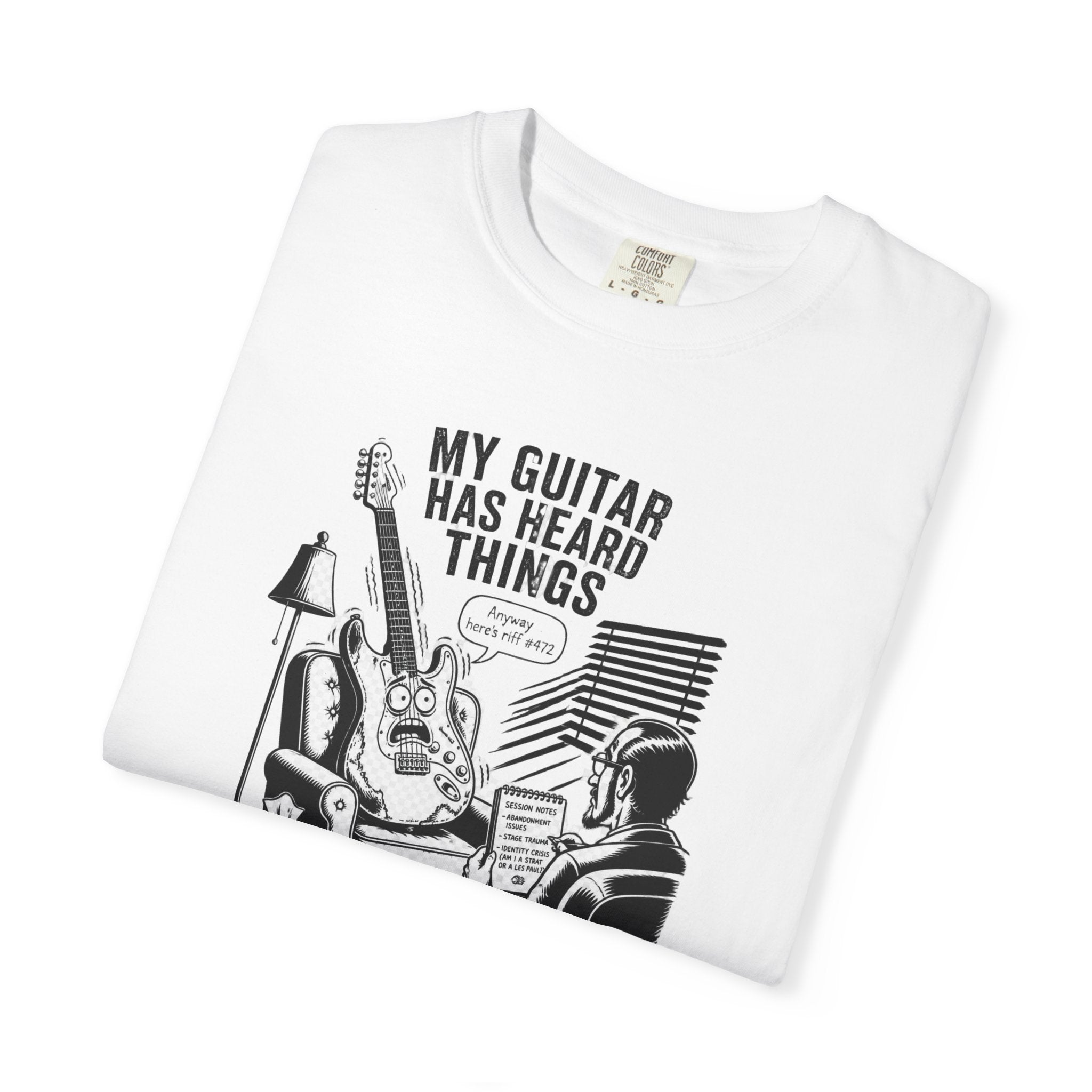 Guitar Lover T‑Shirt — "My Guitar Has Heard Things" Acoustic Music Tee