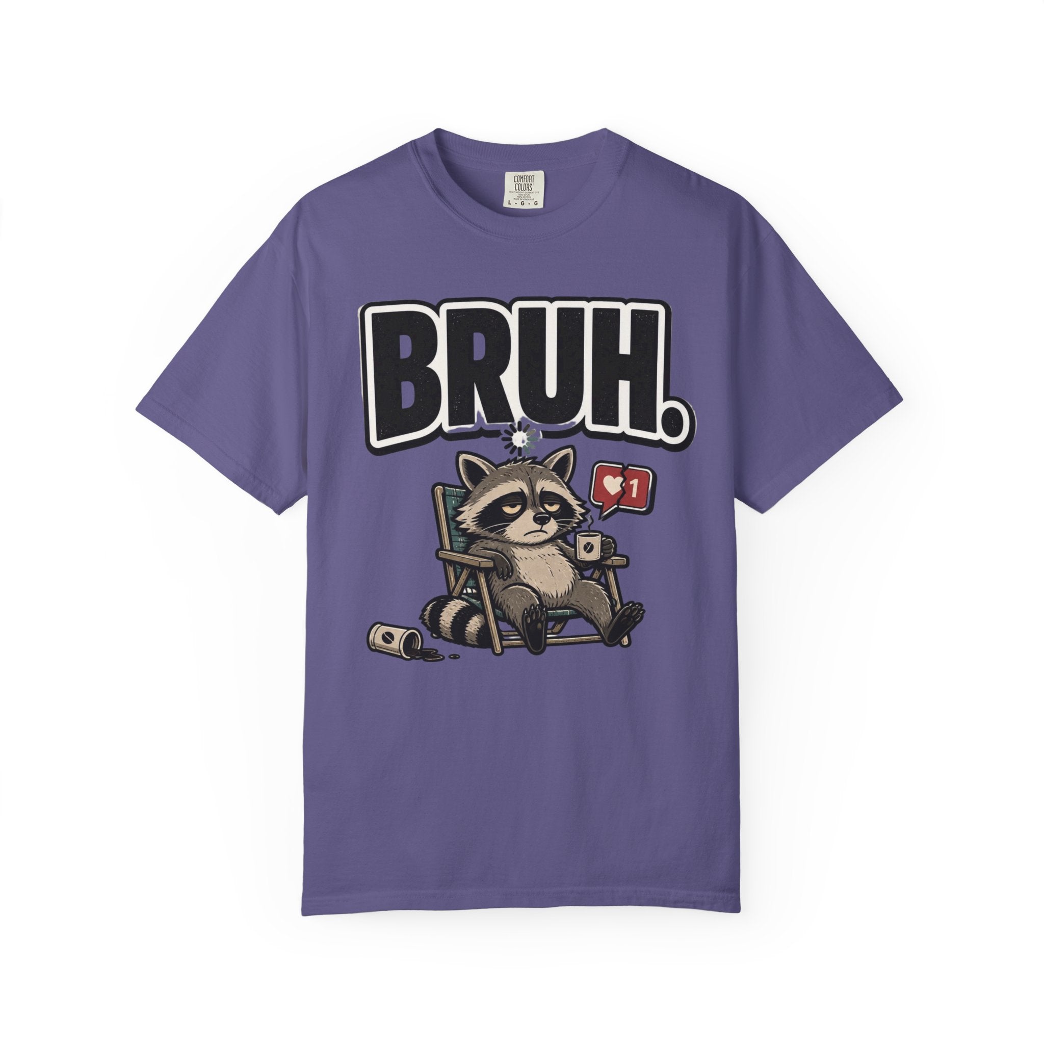 Bruh Raccoon Graphic T-Shirt — Lazy Chill Cartoon Tee