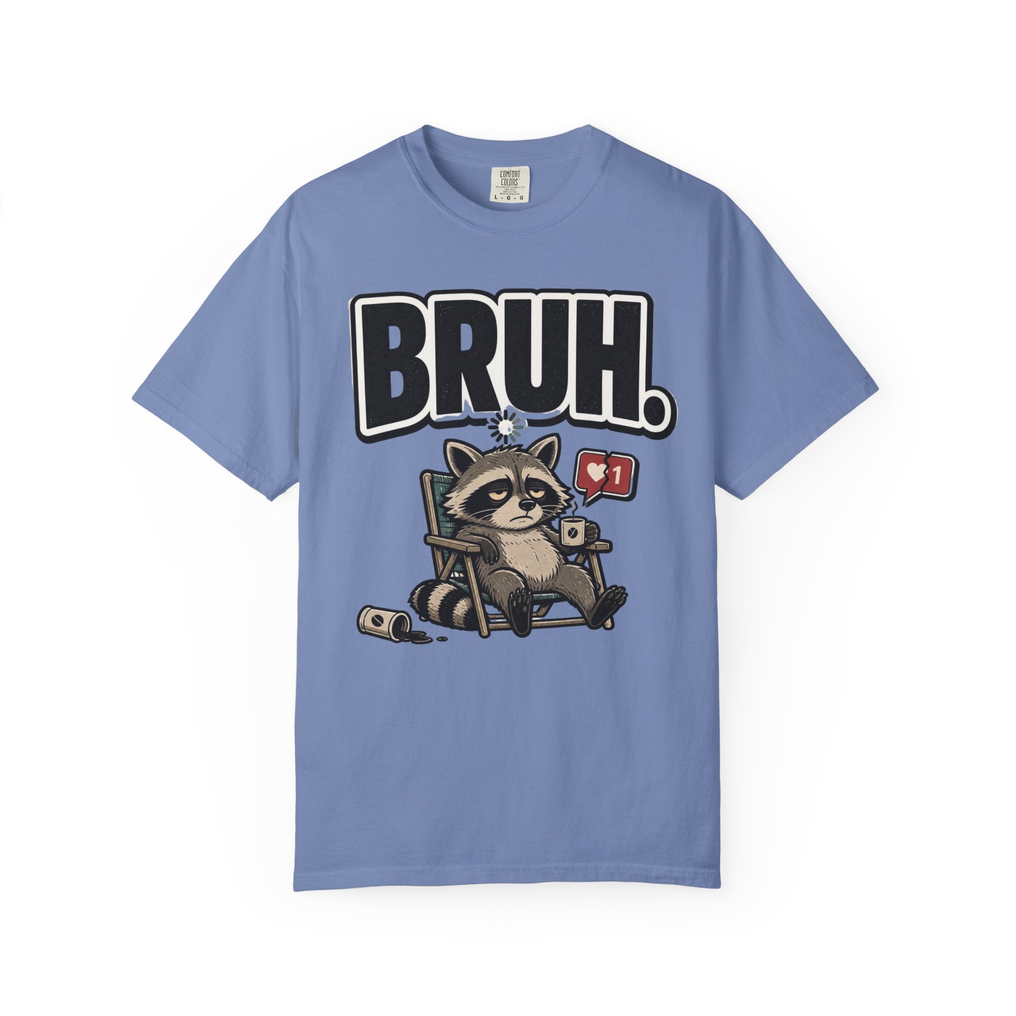Bruh Raccoon Graphic T-Shirt — Lazy Chill Cartoon Tee