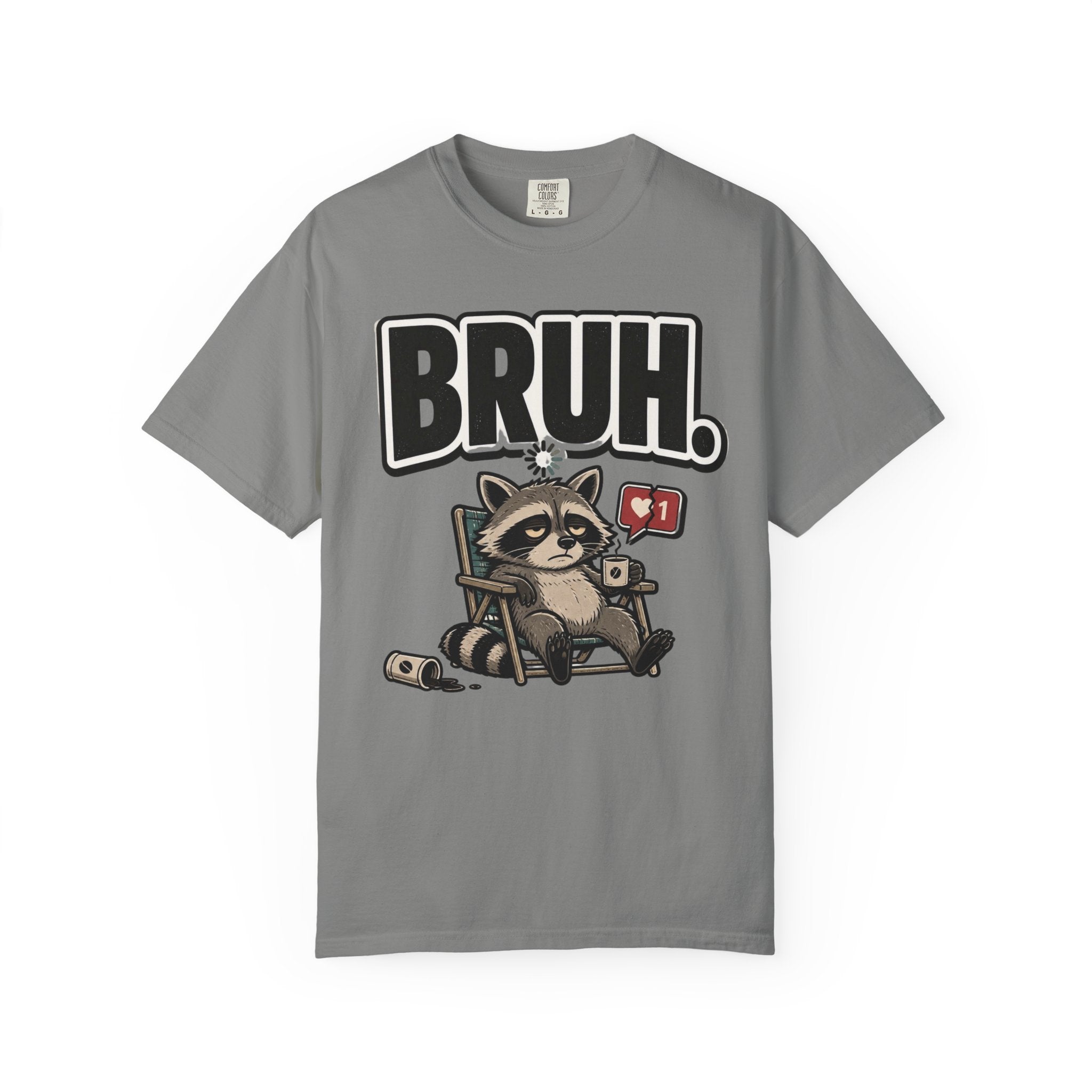Bruh Raccoon Graphic T-Shirt — Lazy Chill Cartoon Tee