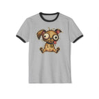 Cute Zombie Puppy Ringer T-Shirt — Kawaii Horror Dog Tee