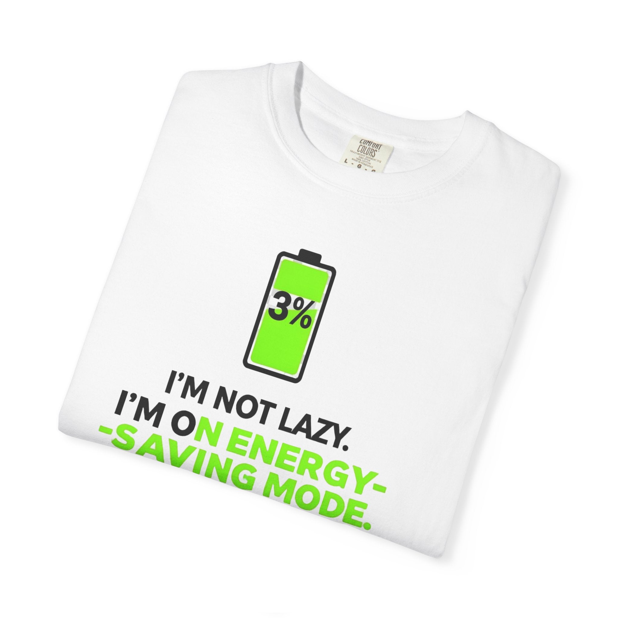 Energy-Saving Mode T-Shirt — 3% Battery Funny Graphic Tee