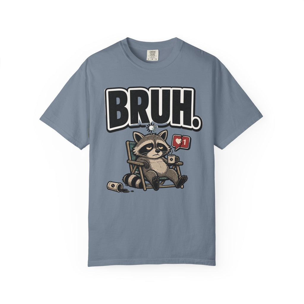 Bruh Raccoon Graphic T-Shirt — Lazy Chill Cartoon Tee