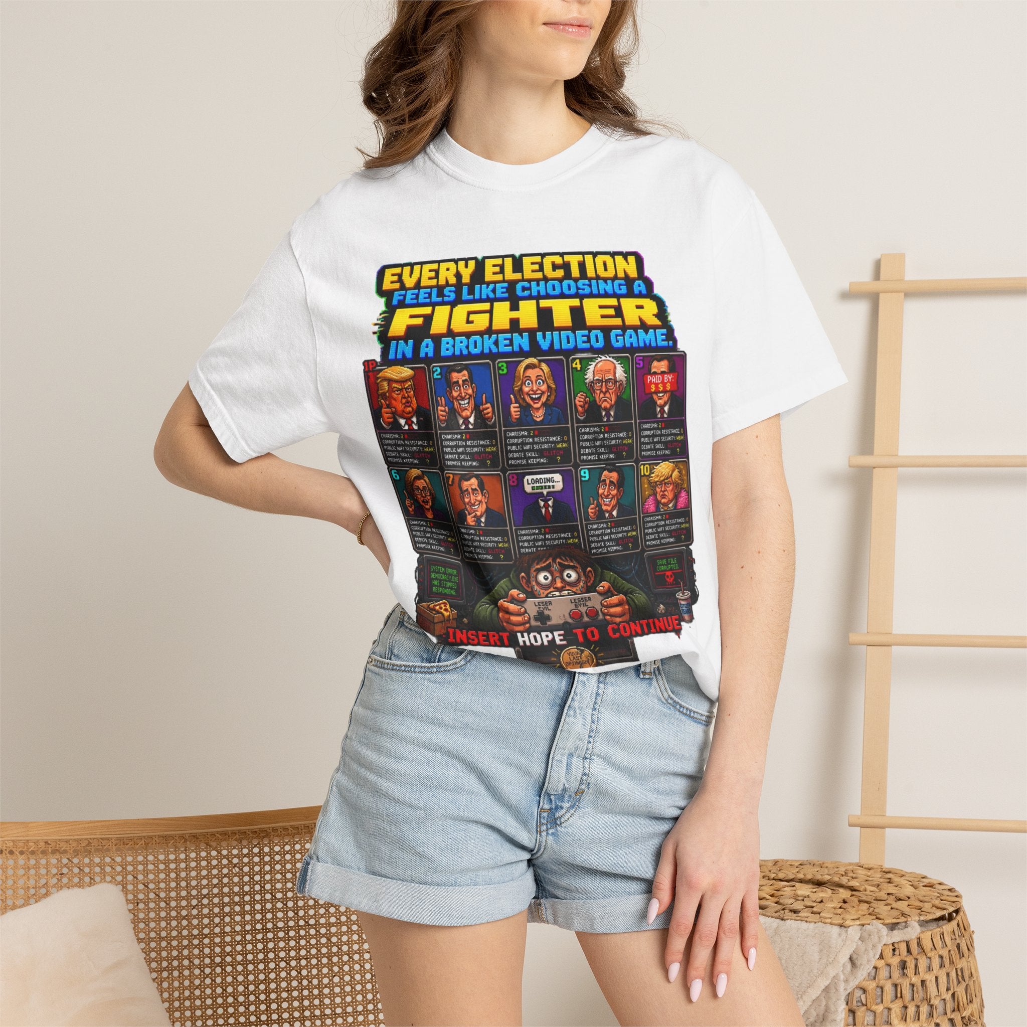 Election Fighter T‑Shirt — 'Every Election Feels Like Choosing a Fighter' Retro Video Game Tee