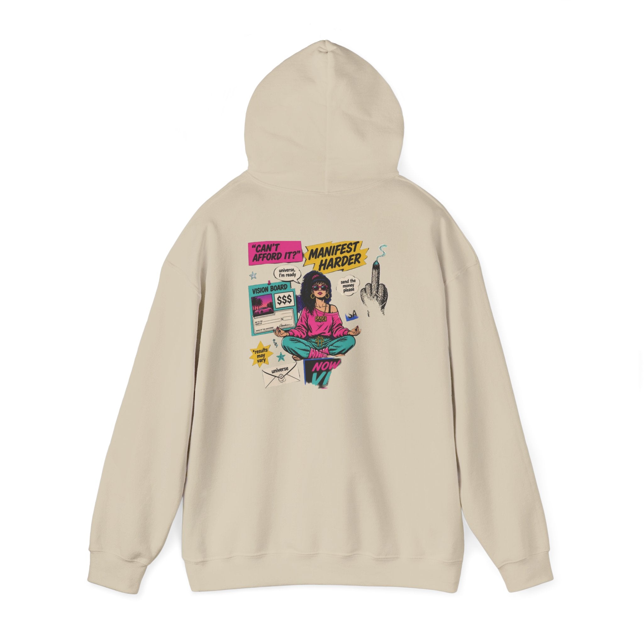Retro Inspo Hoodie — 'Nope' Meditation Collage Graphic Hooded Sweatshirt