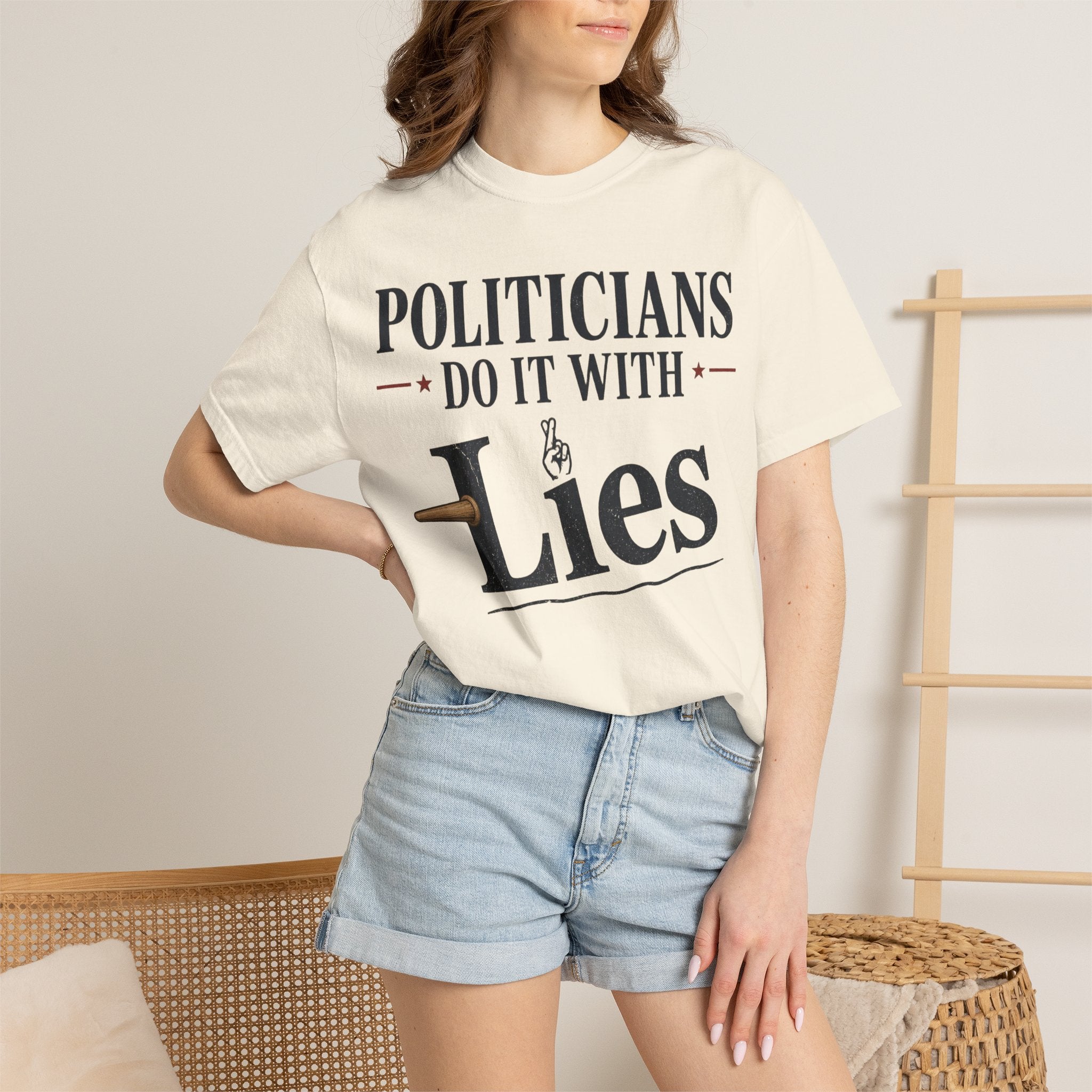Politicians Do It With Lies T-Shirt – Political Satire Graphic Tee